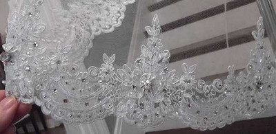 Elaborately Beaded Lace Royal Cathedral Mantilla Wedding Veil