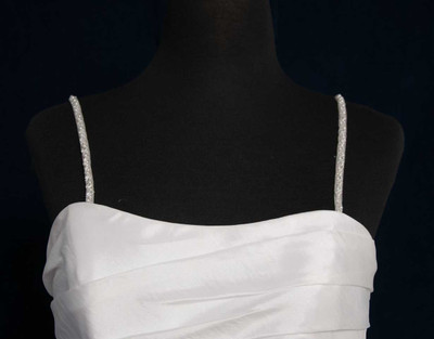 Pearl and Opaque Bugle Bead Straps for Wedding Dress