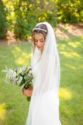 Pearl Scatter Regal Cathedral Wedding Veil Wide Width C555R Pearl Scatter Regal Cathedral Wedding Veil Wide Width C555R