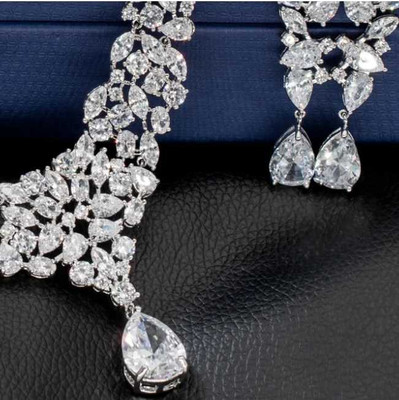 Fabulous CZ Silver Plated Wedding and Formal Jewelry Set Fabulous CZ Silver Plated Wedding and Formal Jewelry Set