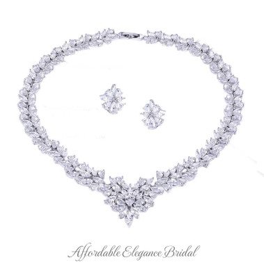 Luxe CZ Silver Plated Wedding and Formal Jewelry Set Luxe CZ Silver Plated Wedding and Formal Jewelry Set