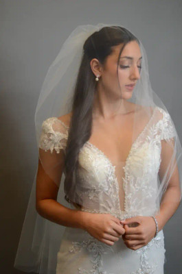Two Layer Waltz Length Wedding Veil Ansonia Bridal V491 Two Layer Waltz Length Wedding Veil Ansonia Bridal V491