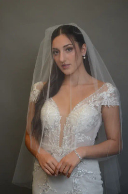 Two Layer Waltz Length Wedding Veil Ansonia Bridal V491 Two Layer Waltz Length Wedding Veil Ansonia Bridal V491