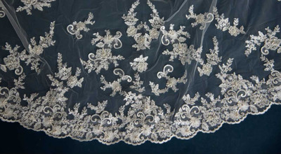 Mantilla or Drop Style Regal Cathedral Wedding Veil E1387 Mantilla or Drop Style Regal Cathedral Wedding Veil E1387