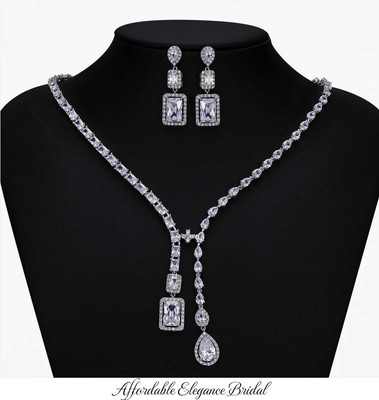 Glamorous 3A CZ Silver Plated Wedding and Formal Jewelry Set Glamorous 3A CZ Silver Plated Wedding and Formal Jewelry Set