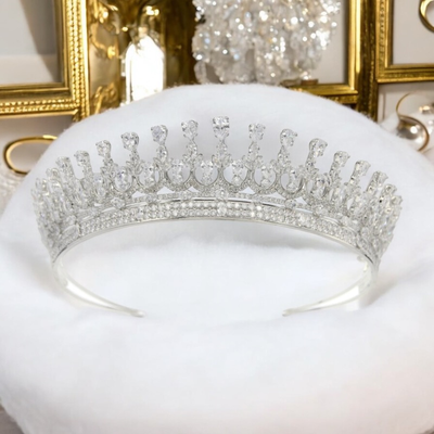 Radiant CZ Quinceanera and Wedding Tiara Crown hp9887 Radiant CZ Quinceanera and Wedding Tiara Crown hp9887