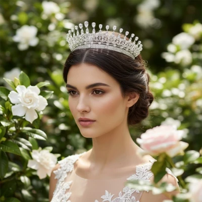 CZ Wedding and Quinceanera Statement Tiara hp7602