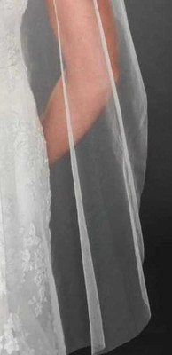 Two Layer Semi Waltz Length Plain Cut Edge Wedding Veil Two Layer Semi Waltz Length Plain Cut Edge Wedding Veil