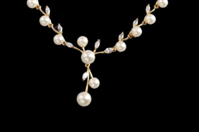Pearl and CZ Wedding Jewelry Set in Silver or Gold Plating