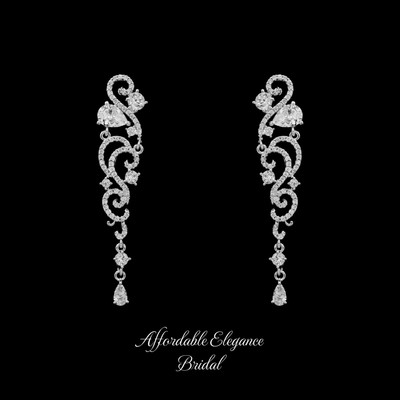 Sparkling CZ Wedding and Formal Earrings E9091