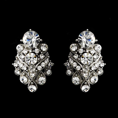 Sparkling Rhinestone Wedding or Prom Clip On Earrings Sparkling Rhinestone Wedding or Prom Clip On Earrings