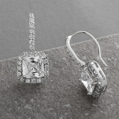 Radiant Cut CZ Wedding and Formal Earrings in Silver or Gold Radiant Cut CZ Wedding and Formal Earrings in Silver or Gold
