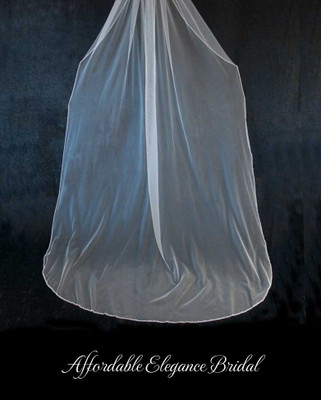 Soft Tulle Royal Cathedral Wedding Veil with Pearl and Crystal Edge Soft Tulle Royal Cathedral Wedding Veil with Pearl and Crystal Edge