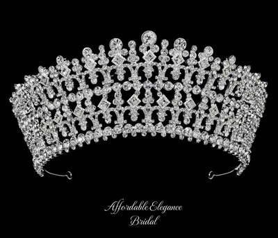 Fabulous 2 1/2" Tall Rhinestone Wedding and Quince Tiara Crown Fabulous 2 1/2" Tall Rhinestone Wedding and Quince Tiara Crown
