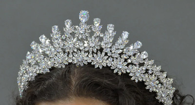 Elena Designs Reign CZ Wedding Tiara in Silver or Gold Elena Designs Reign CZ Wedding Tiara in Silver or Gold