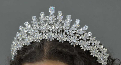 Elena Designs Reign CZ Wedding Tiara in Silver or Gold
