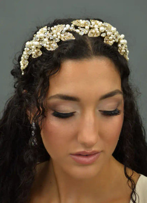 Elena Designs Rianna Wedding Headpiece in Gold Plating Elena Designs Rianna Wedding Headpiece in Gold Plating