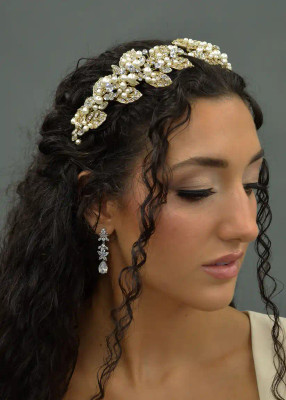 Elena Designs Rianna Wedding Headpiece in Gold Plating Elena Designs Rianna Wedding Headpiece in Gold Plating