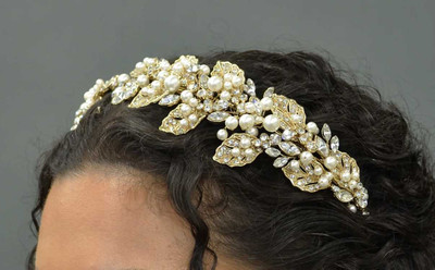 Elena Designs Rianna Wedding Headpiece in Gold Plating Elena Designs Rianna Wedding Headpiece in Gold Plating