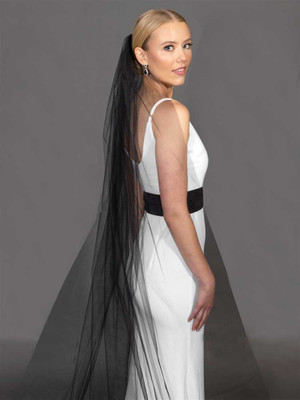 Black Cut Edge Cathedral Wedding Veil 4709VC Black Cut Edge Cathedral Wedding Veil 4709VC