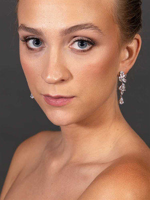 Sparkling CZ Wedding Dangle Earrings in Silver Plating