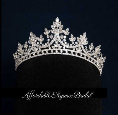 2 1/2" Tall Multi-Peak Marquise Rhinestone Wedding Tiara 2 1/2" Tall Multi-Peak Marquise Rhinestone Wedding Tiara