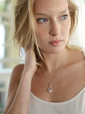 Eternity Symbol CZ and Pearl Bridal Jewelry Set Eternity Symbol CZ and Pearl Bridal Jewelry Set