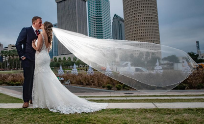 Pearl and Crystal Royal Cathedral Wedding Veil Extra Width Pearl and Crystal Royal Cathedral Wedding Veil Extra Width