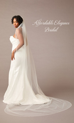 Opaque Beaded Cathedral Wedding Veil Envogue V2583C  Opaque Beaded Cathedral Wedding Veil Envogue V2583C