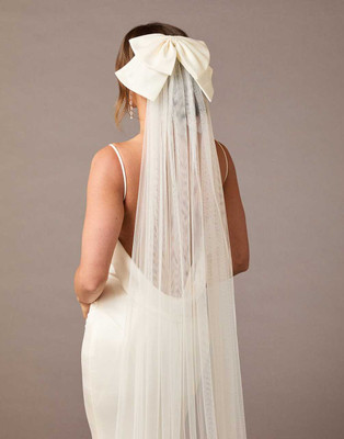 Soft Tulle Royal Cathedral Wedding Veil with Satin Bow Envogue V2578RC Soft Tulle Royal Cathedral Wedding Veil with Satin Bow Envogue V2578RC