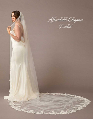 Gorgeous Beaded Lace Royal Cathedral Wedding Veil Envogue V2597RC Gorgeous Beaded Lace Royal Cathedral Wedding Veil Envogue V2597RC