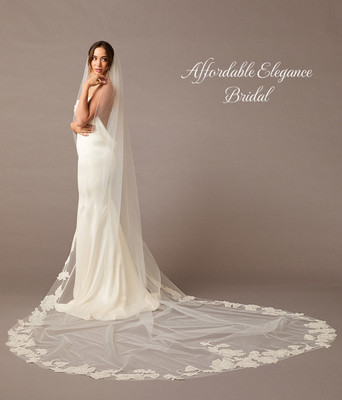 Floral Lace Royal Cathedral Wedding Veil Envogue V2596RC Floral Lace Royal Cathedral Wedding Veil Envogue V2596RC