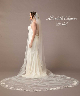 Beaded Lace Royal Cathedral Wedding Veil Envogue V2591RC Beaded Lace Royal Cathedral Wedding Veil Envogue V2591RC