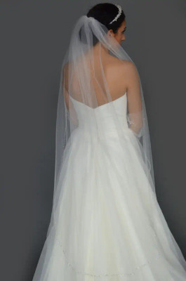 Crystal and Rhinestone Beaded Edge Wedding Veil Ansonia V903 Crystal and Rhinestone Beaded Edge Wedding Veil Ansonia V903