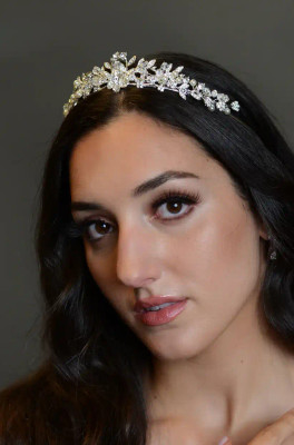 Dainty Pearl and Crystal Floral Wedding Tiara Ansonia 8795 Dainty Pearl and Crystal Floral Wedding Tiara Ansonia 8795