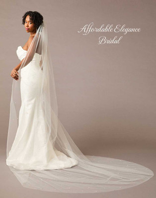 Scattered Pearl and Crystal Royal Cathedral Wedding Veil V2585RC Scattered Pearl and Crystal Royal Cathedral Wedding Veil V2585RC