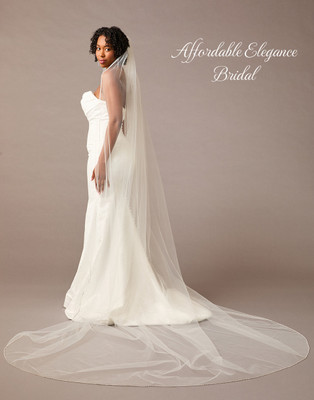 Royal Cathedral Wedding Veil with Rhinestone Edge V2581WRC 