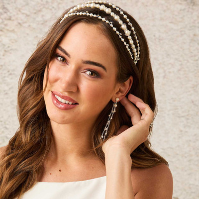 Pearl and Rhinestone Bridal Headband Envogue HB2513