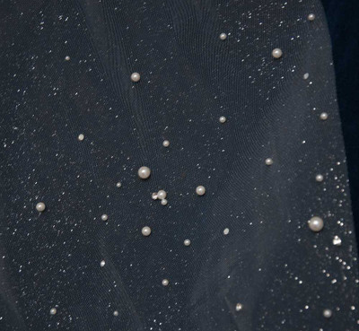 Glitter Tulle Fingertip Wedding Veil with Pearls and Rhinestones CF295 Glitter Tulle Fingertip Wedding Veil with Pearls and Rhinestones CF295