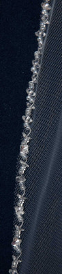 Crystal and Rhinestone Fingertip Wedding Veil C606