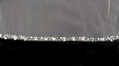 Beaded Pearl Edge 60" Long Waltz Length Wedding Veil Beaded Pearl Edge 60" Long Waltz Length Wedding Veil