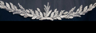 Lavishly Beaded Mantilla Leaf Design Waltz Wedding Veil CF293 Lavishly Beaded Mantilla Leaf Design Waltz Wedding Veil CF293