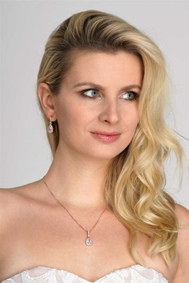 14K Rose Gold Plated Pear CZ Bridal Jewelry Set 14K Rose Gold Plated Pear CZ Bridal Jewelry Set