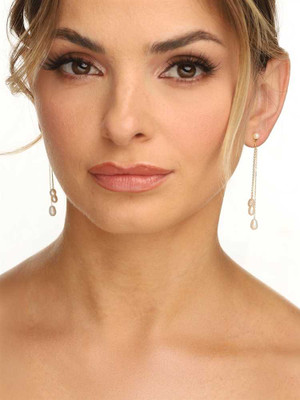 Freshwater Floating Pearl Bridal Earrings in Silver or Gold