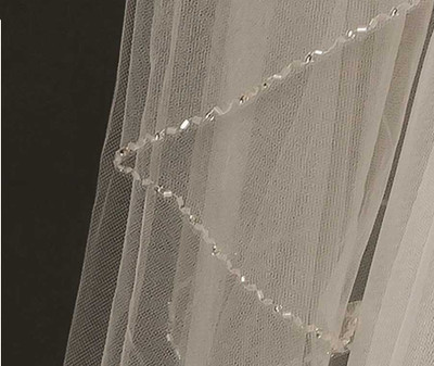 Crystal Beaded Waltz Length Wedding Veil Ansonia 360 Crystal Beaded Waltz Length Wedding Veil Ansonia 360