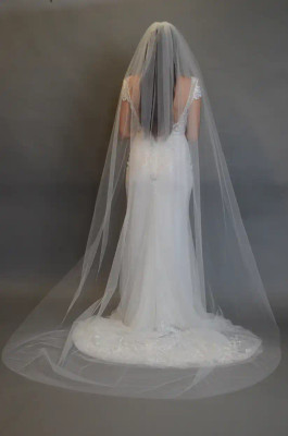 Wide Width Cut Edge Royal Cathedral Wedding Veil Ansonia 626 Wide Width Cut Edge Royal Cathedral Wedding Veil Ansonia 626