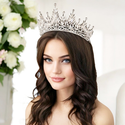 Regal Rhinestone 3" Tall Wedding and Quinceanera Tiara Regal Rhinestone 3" Tall Wedding and Quinceanera Tiara