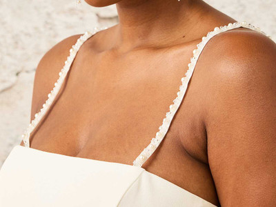 Pearl and Crystal Beaded Straps for Wedding Dress ST2556