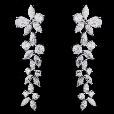 Sparkling CZ Crystal Bridal Necklace and Earring Jewelry Set Sparkling CZ Crystal Bridal Necklace and Earring Jewelry Set