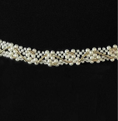 Elegant Pearl Wedding Dress Belt with Gold Accent 9702 Elegant Pearl Wedding Dress Belt with Gold Accent 9702